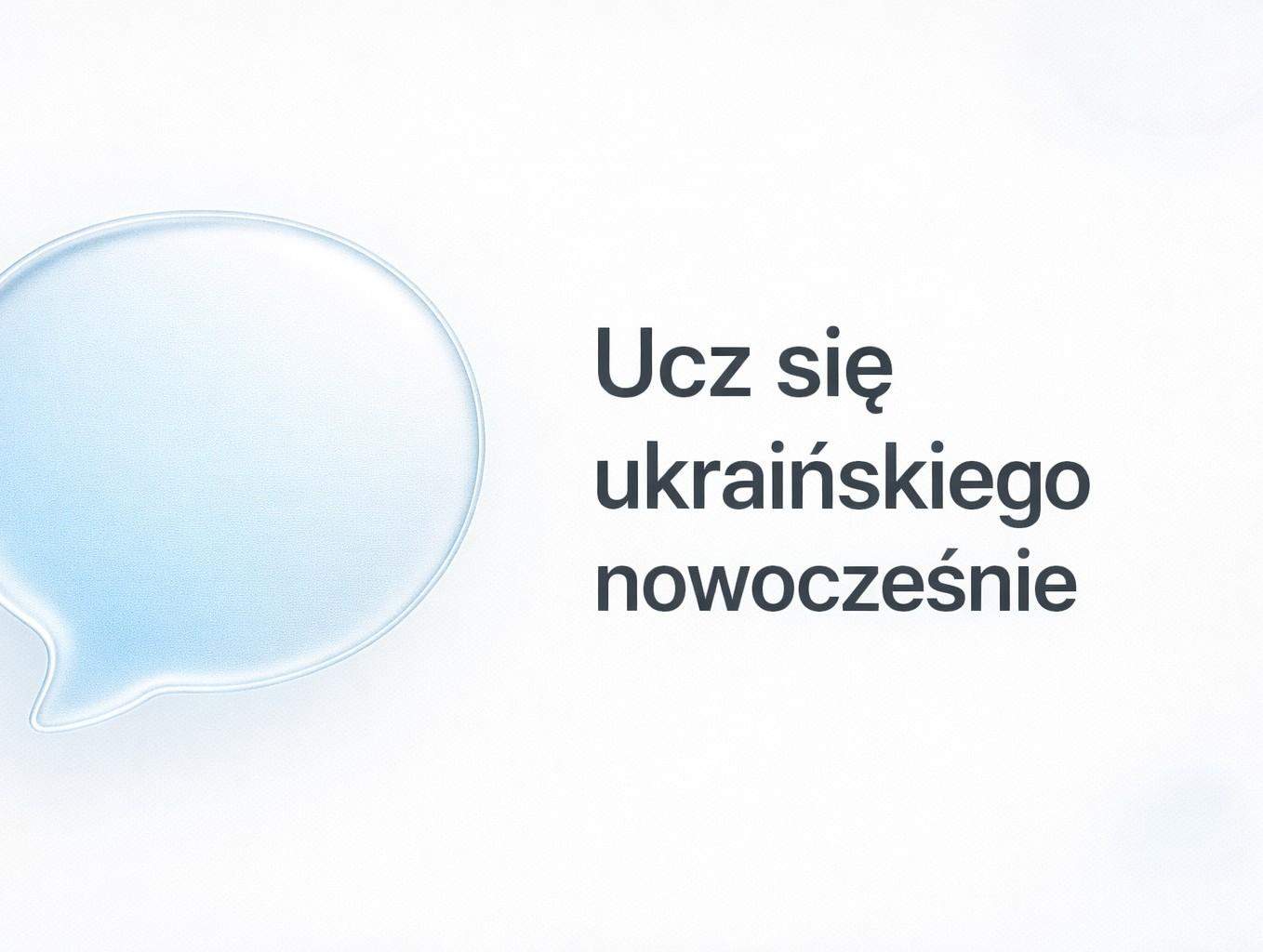 Zdjęcie w górnej części strony opisujące zachętę do nauki języka ukraińskiego. Grafika w nowoczesnym, minimalistycznym stylu